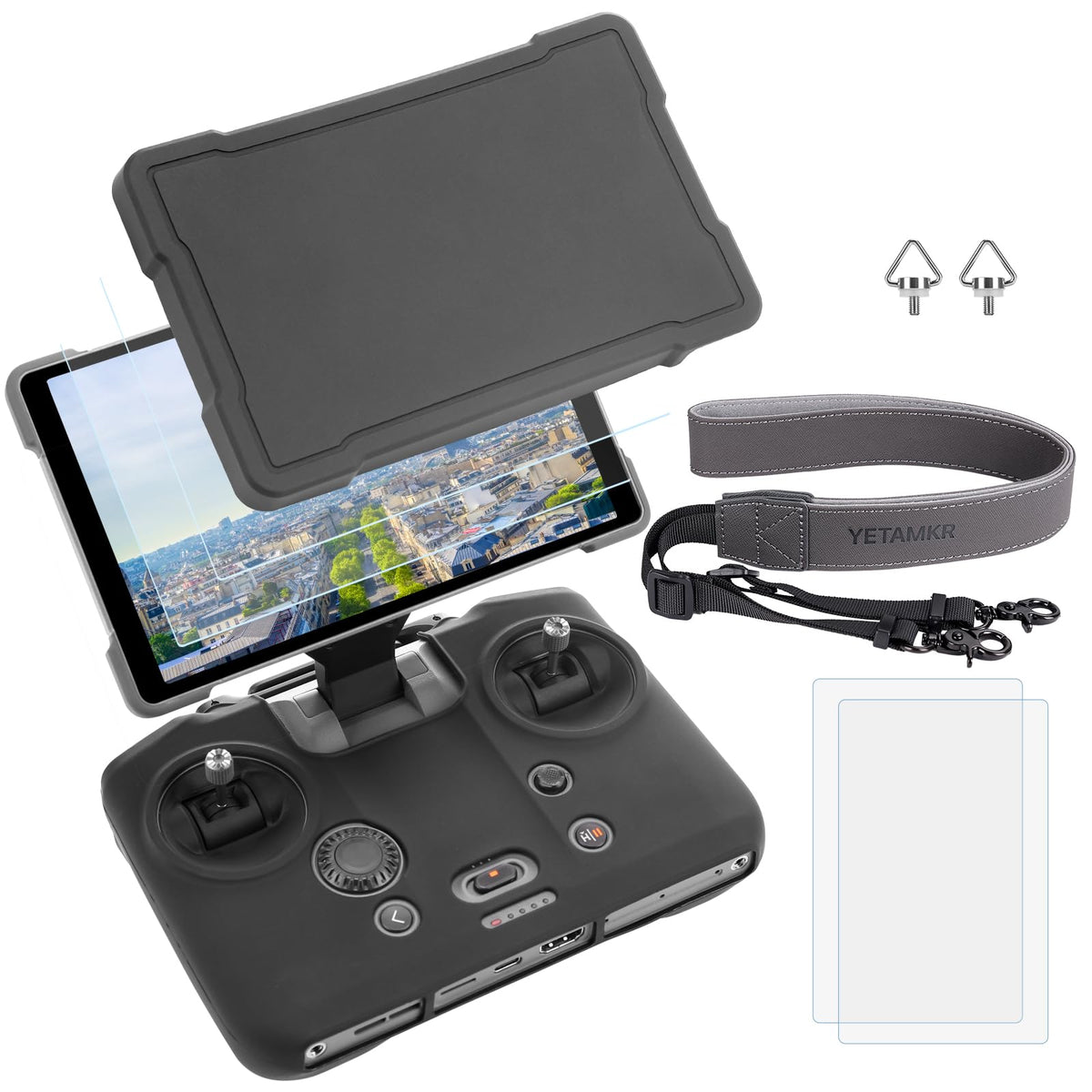 YETAMKR silicone case on DJI Mavic 4 RC Pro 2 enhances grip and protection.