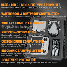 YETEETH compact portable case for travel with ergonomic handle.