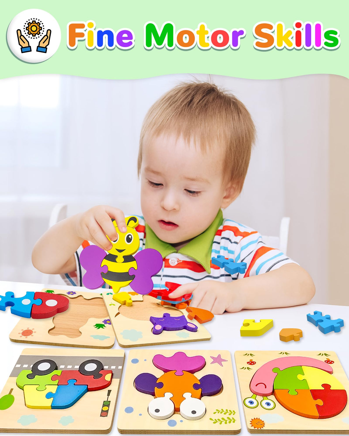 Yetonamr puzzle uses vibrant colors to support color recognition and sensory exploration.