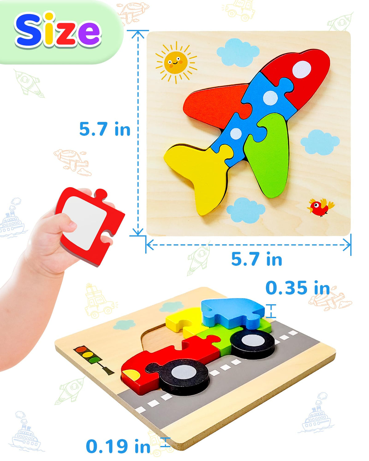 Yetonamr wooden toddler puzzles gift pack offers screen-free, engaging entertainment.