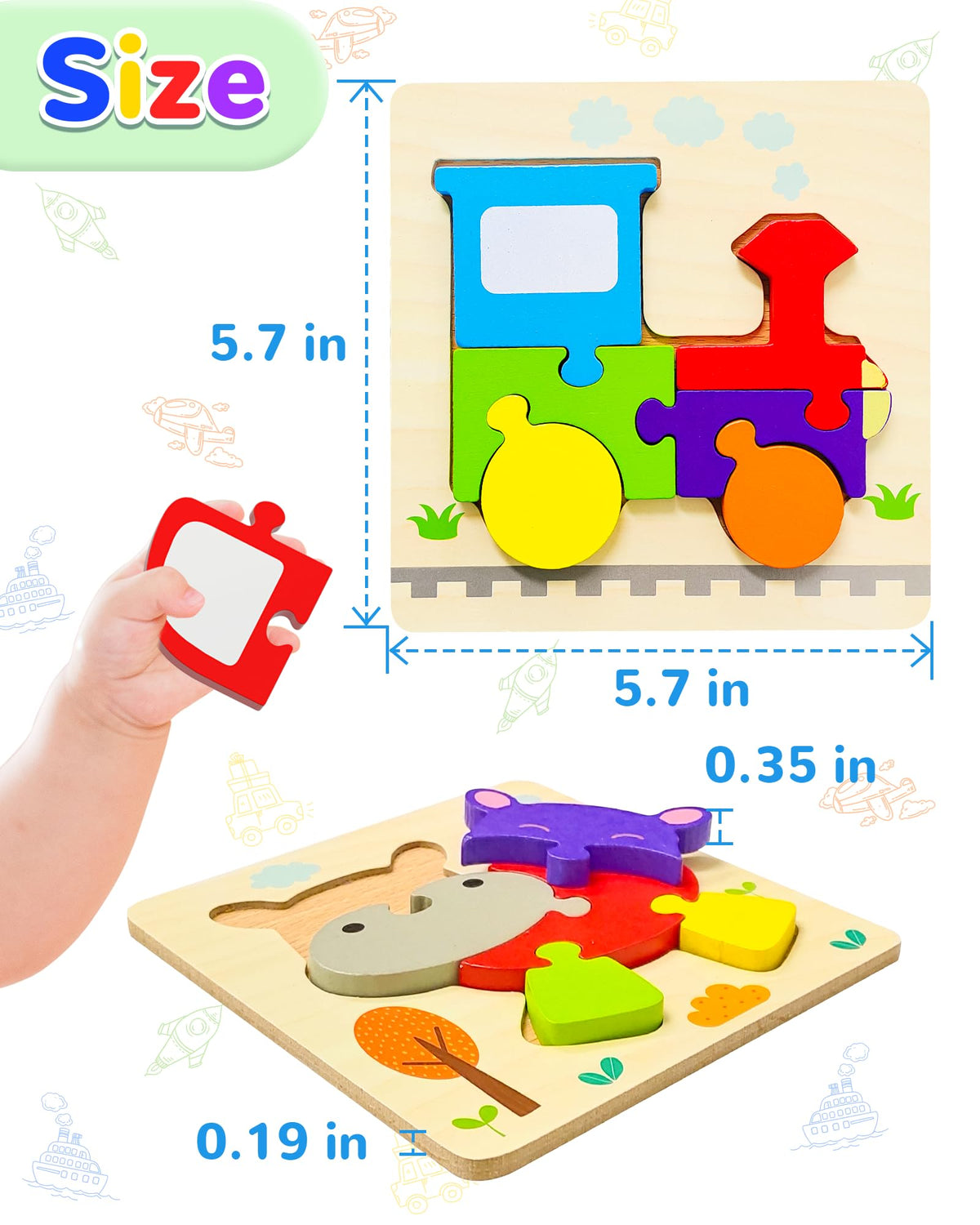 Yetonamr wooden puzzles make a thoughtful, gift-ready option for toddlers' learning moments.