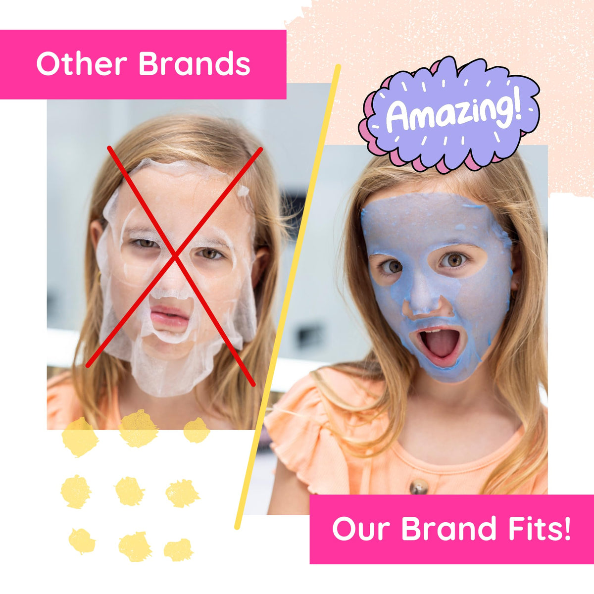 Yeüme kid mask on face shows comfortable, small fit for delicate skin.