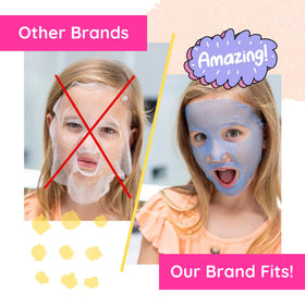 Yeüme kid mask on face shows comfortable, small fit for delicate skin.