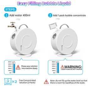 Yevohadt Bubble Machine features portable handle and simple two-button operation for kids.