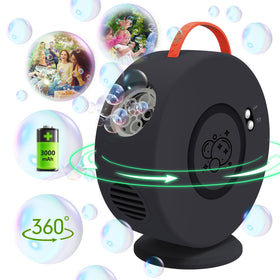 Yevohadt bubble machine rotates 90° for dynamic outdoor parties.