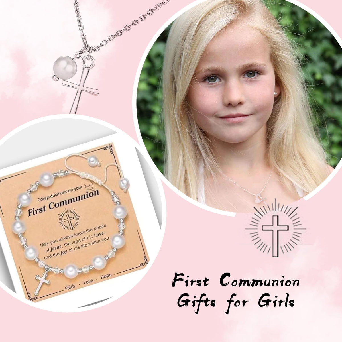 Yewkit First Communion necklace provides delicate shine to complete the ensemble