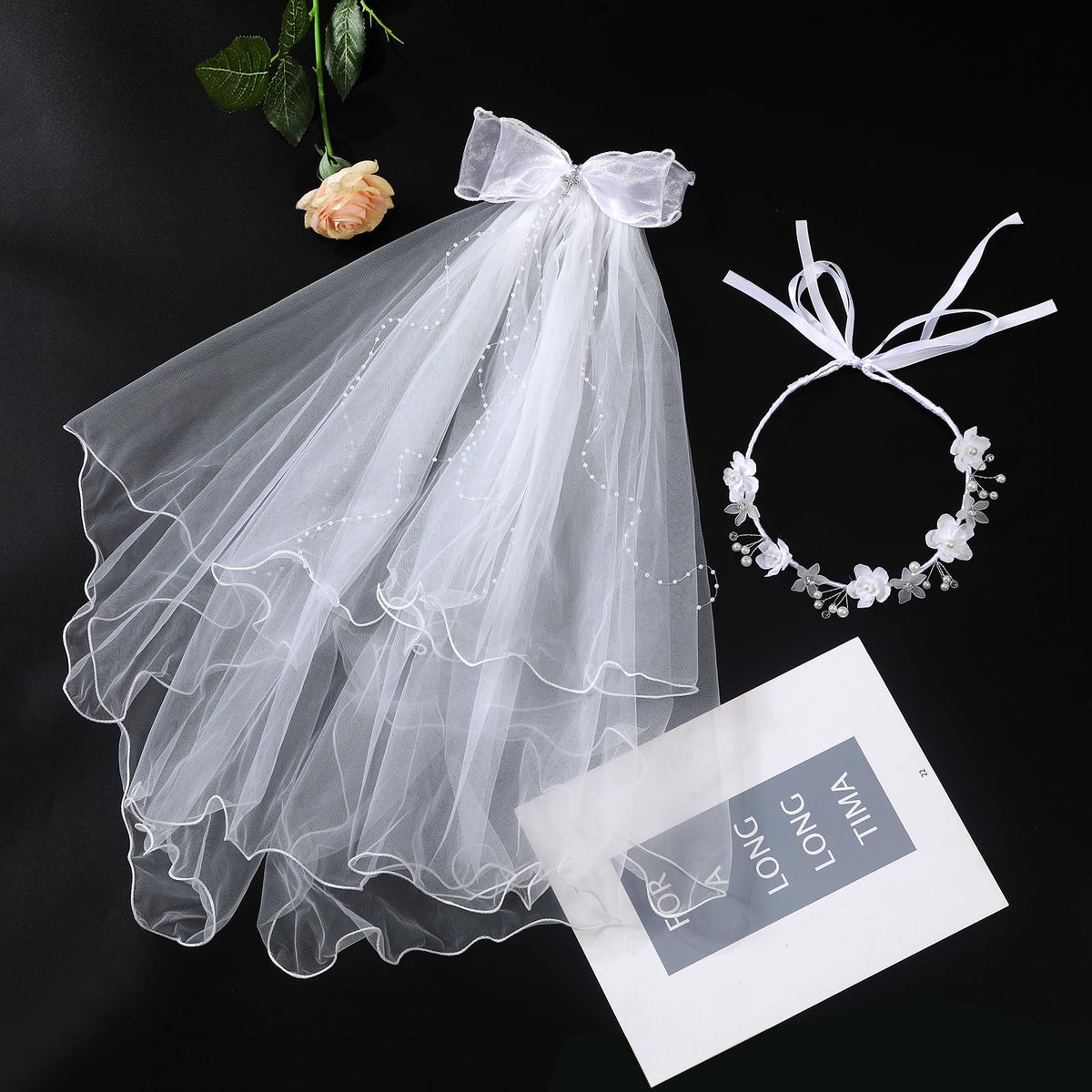 Yewkit First Communion tiara with crystalline sparkle for a graceful look