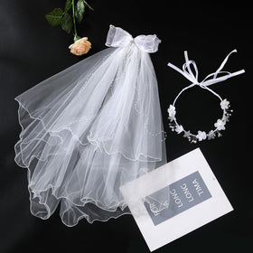 Yewkit First Communion tiara with crystalline sparkle for a graceful look