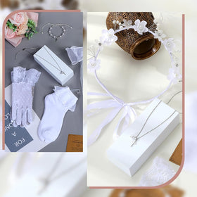 Yewkit First Communion white lace socks for refined foot coverage