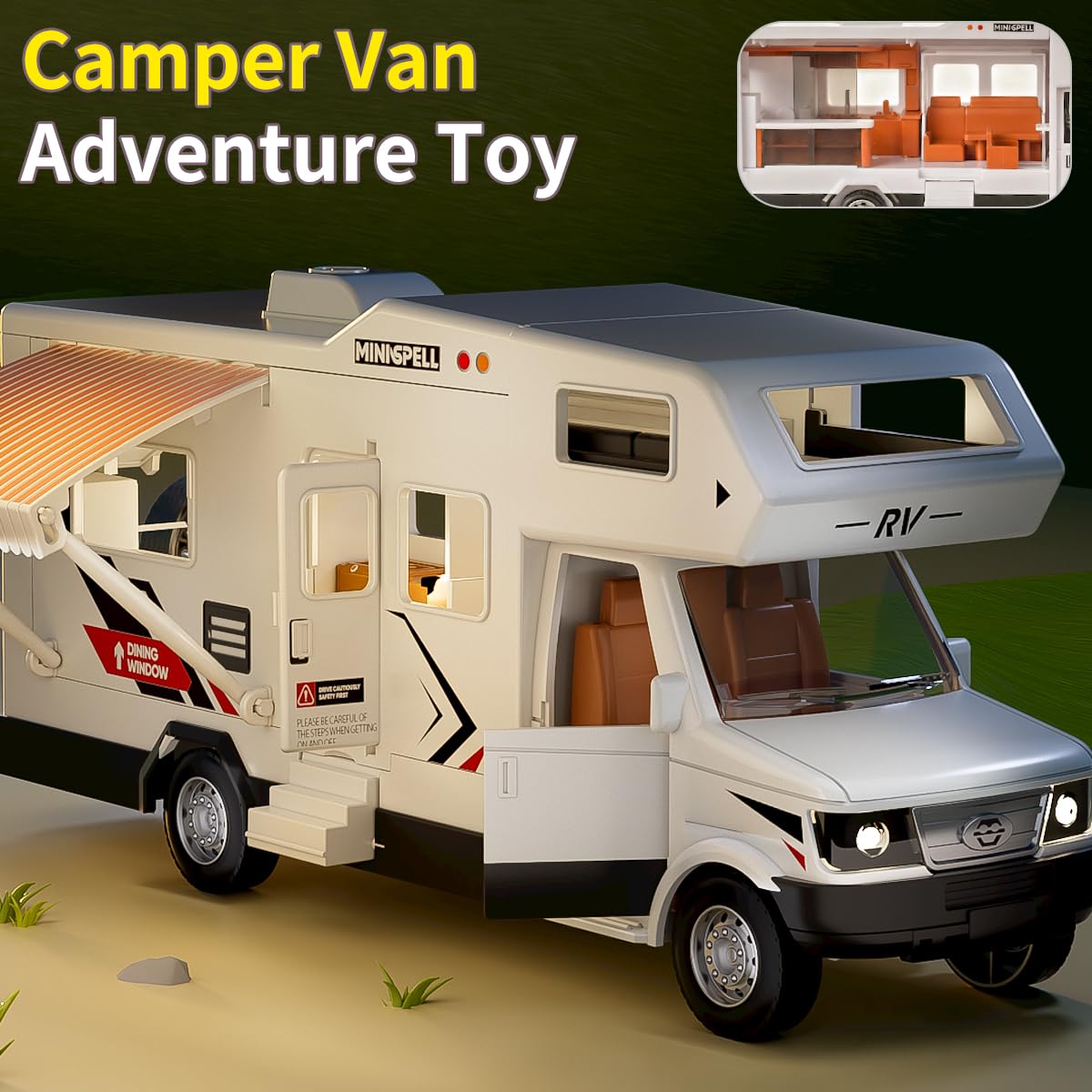 Yewkou Camper Van bathroom detail supports pretend camping life.