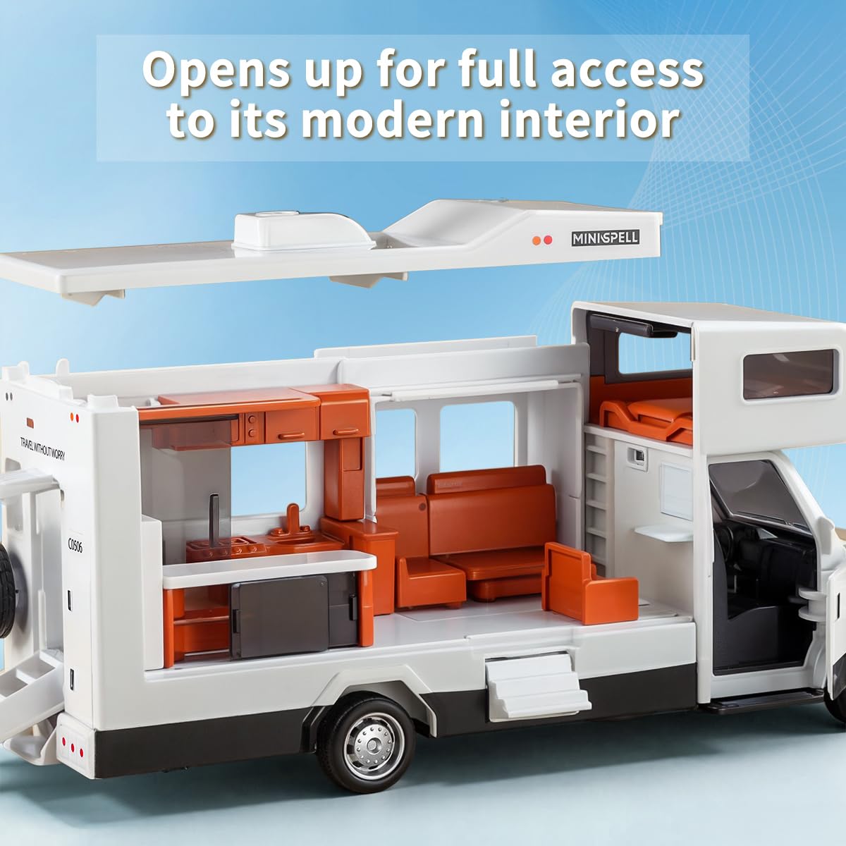 Yewkou Camper Van bedroom space encourages quiet storytelling.