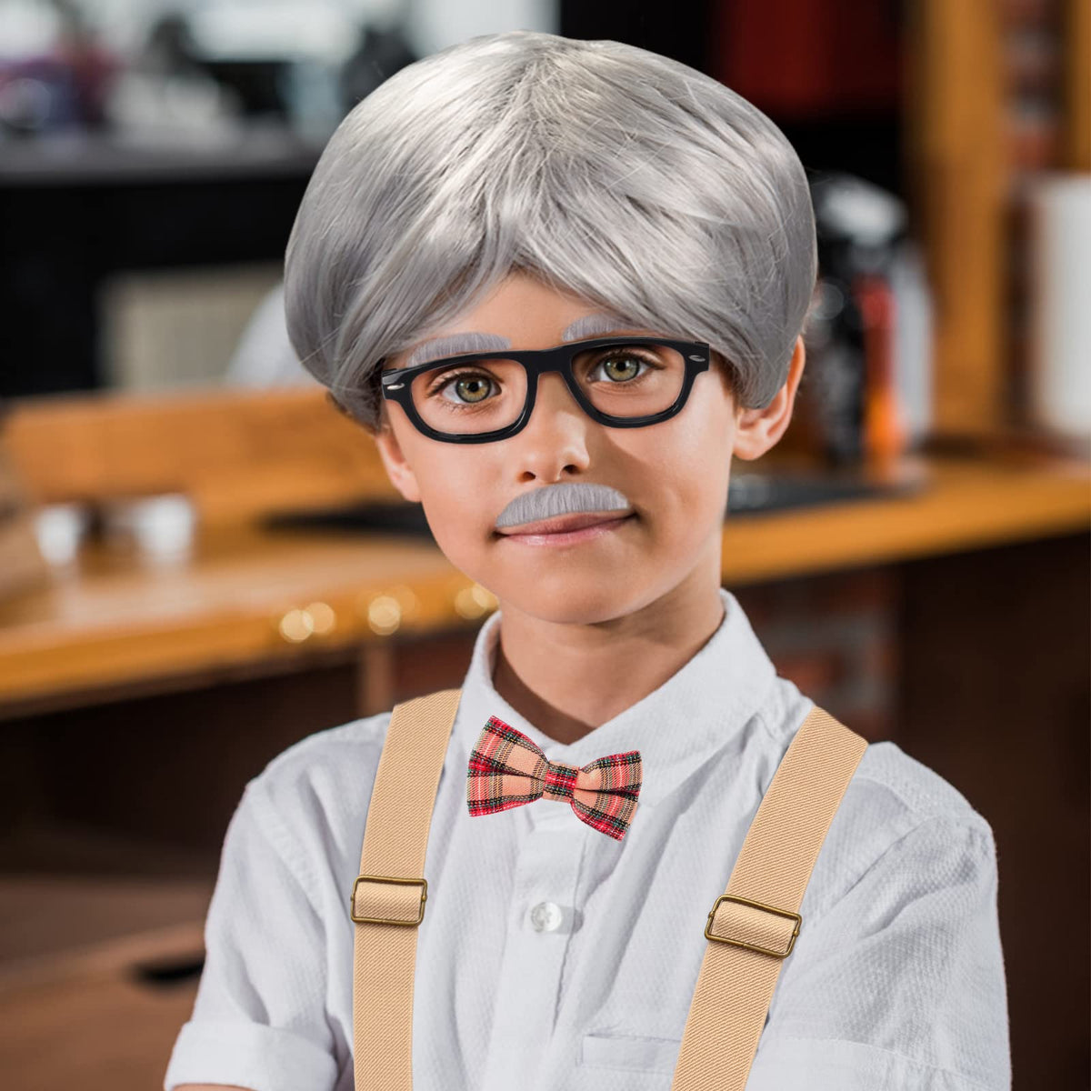 Yewong Kids Old Man Wig with durable synthetic fibers for lasting wear