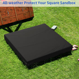 Yexcend sandbox cover showing corner buckle straps for wind-resistant fit.