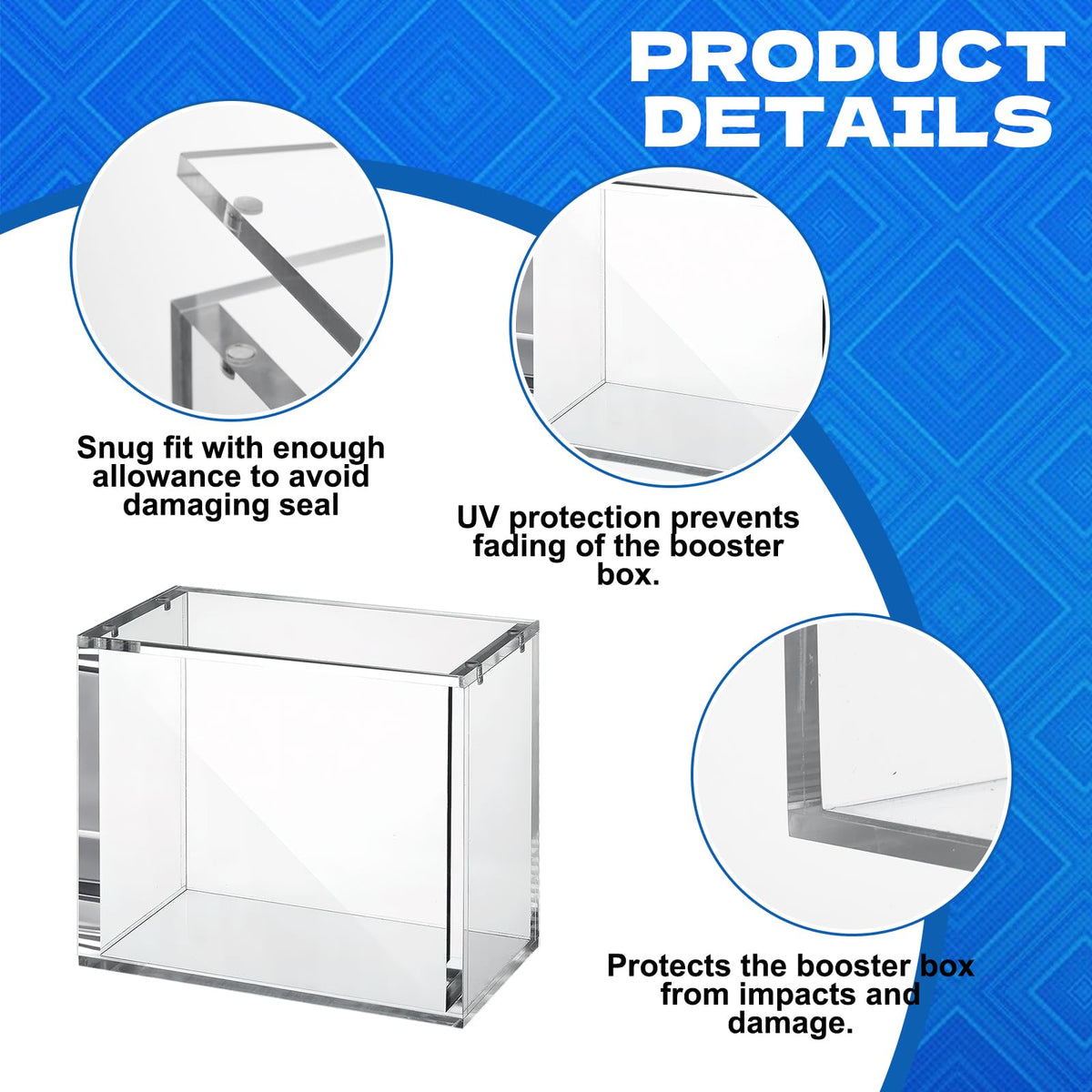 YEXEXINM stackable booster box display demonstrating space-saving design.