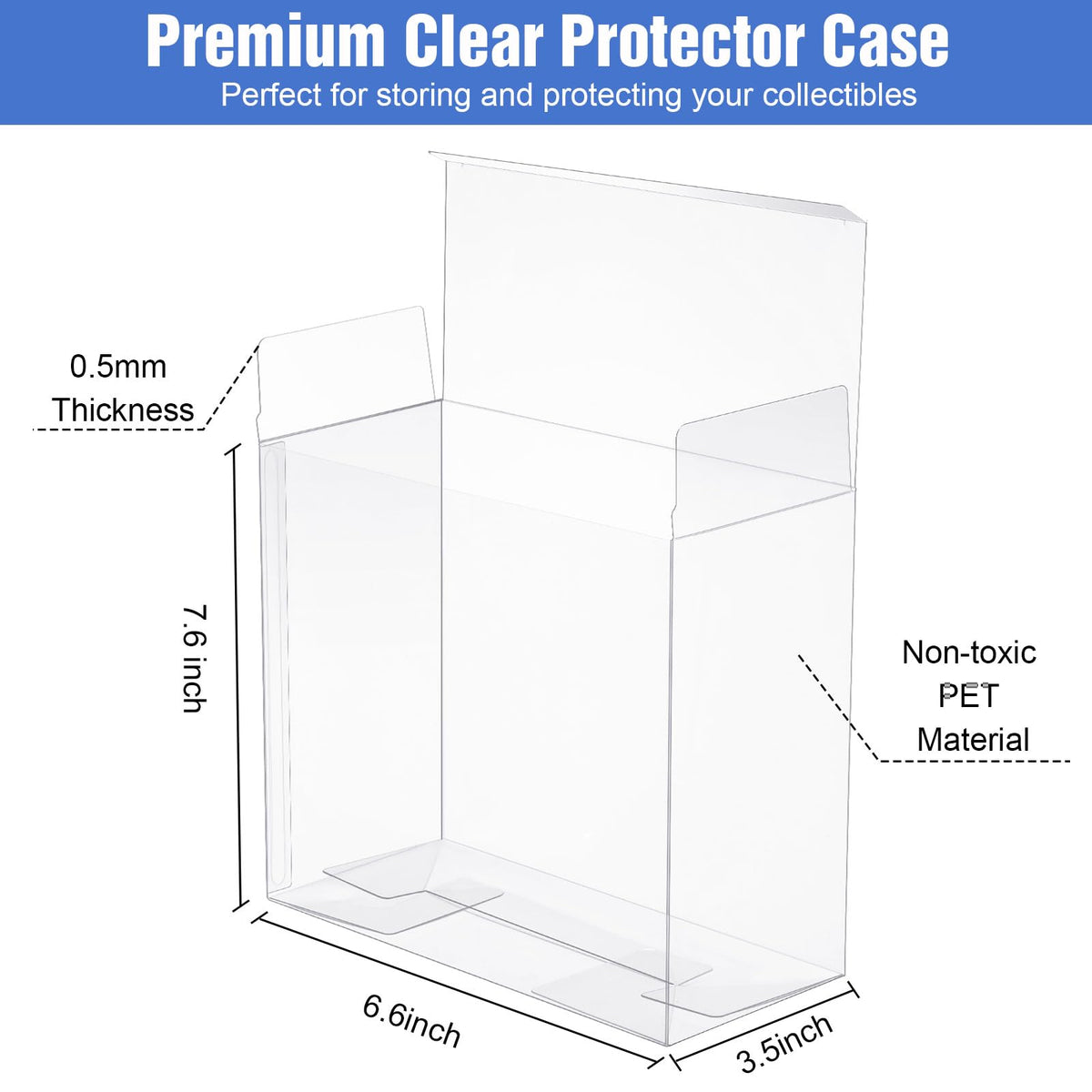 Yexiya 0.5 mm thick clear display case preserves clarity.