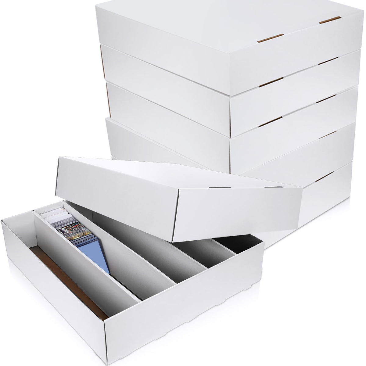 Yexiya 3-pack card boxes with dividers for organized trading cards