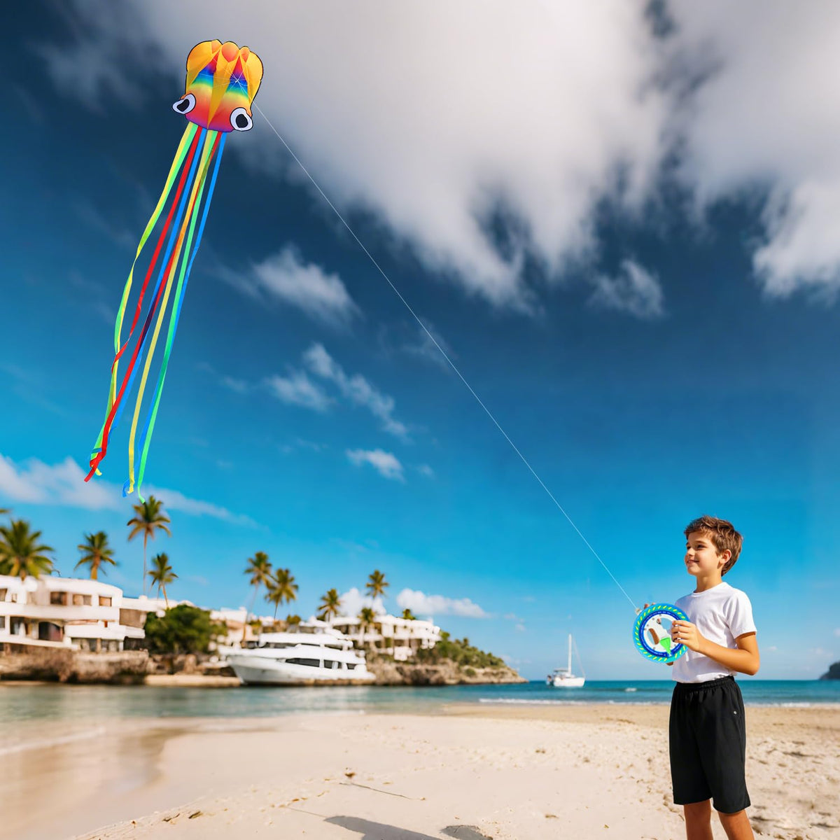 YFAFENGS 138-inch ribbon adds dramatic color in the sky