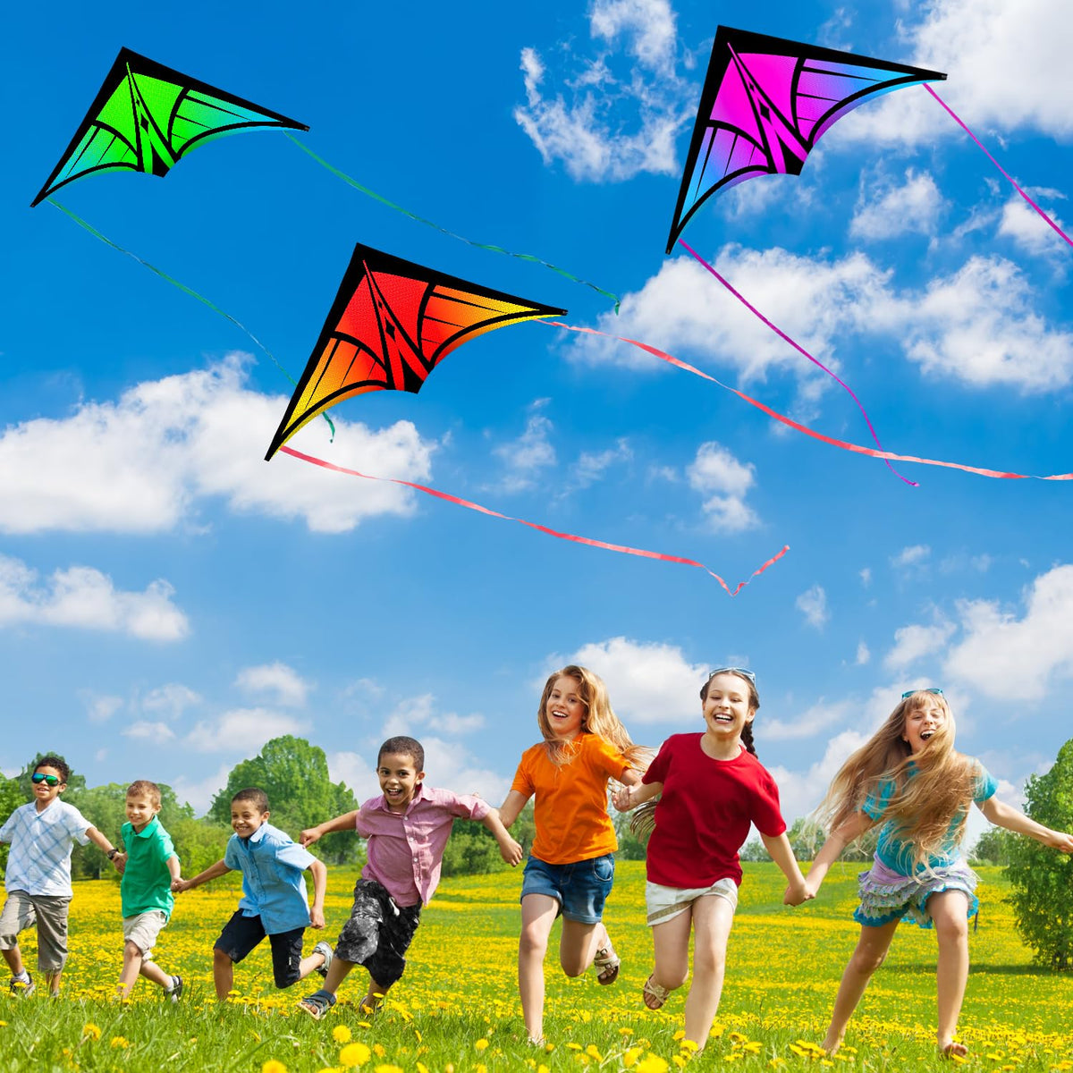 YFAFENGS delta kite easy-fly setup image highlights simple assembly for beginners