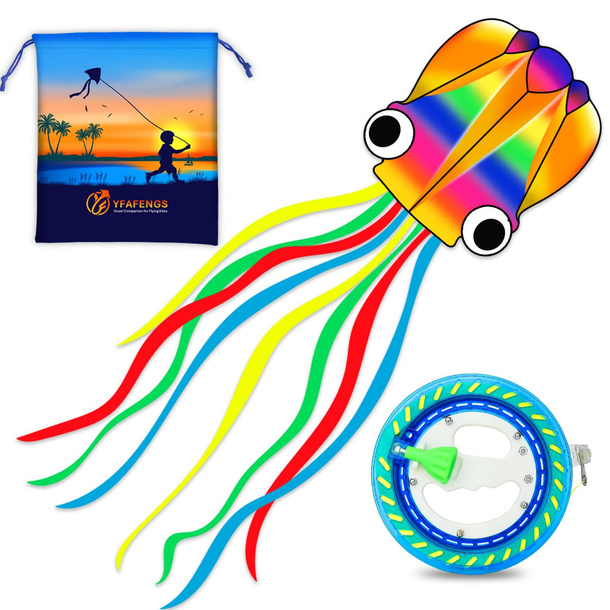 YFAFENGS large octopus kite in flight, ideal for outdoor family fun