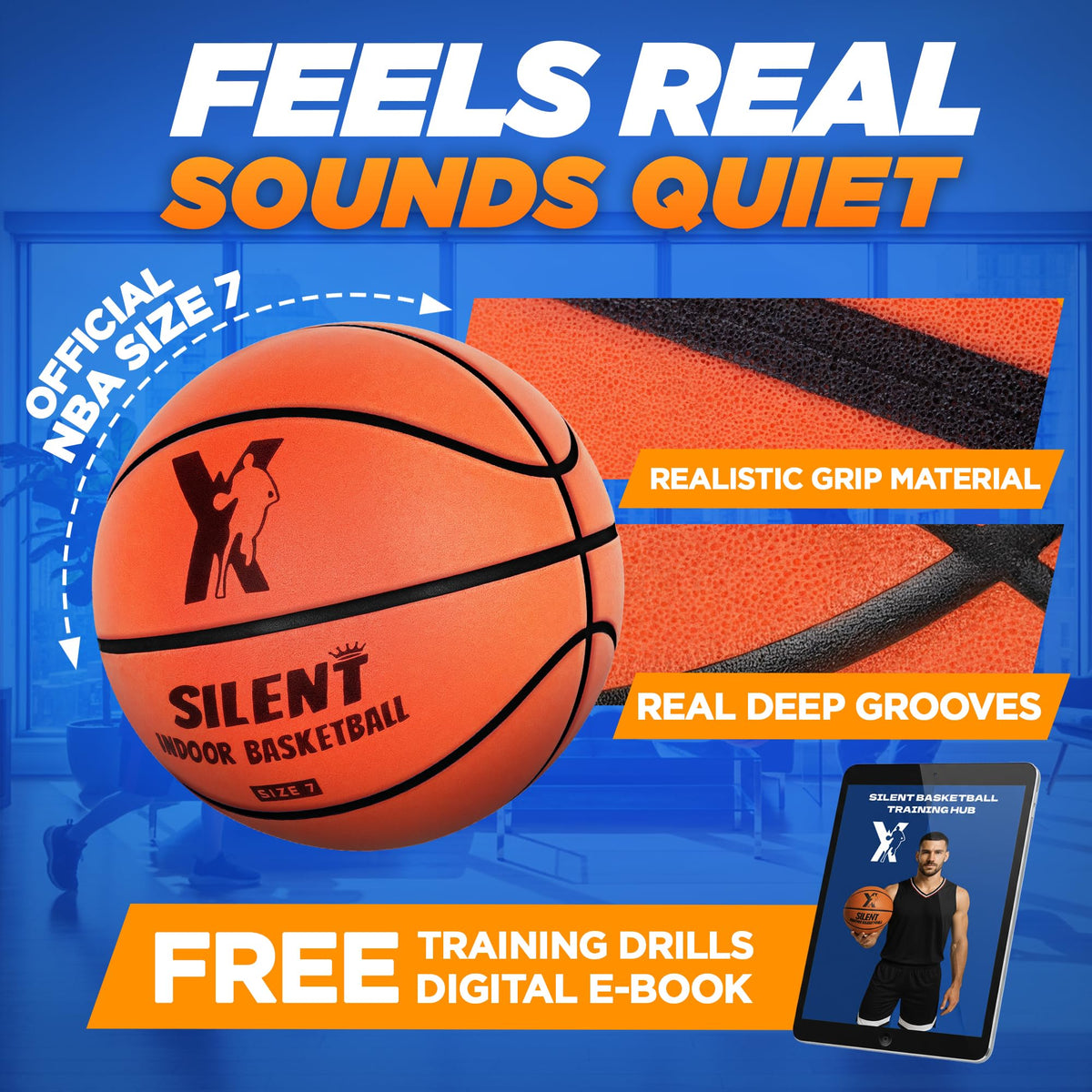 YGA Sports Silent Basketball bonus drills ebook adds practice ideas.