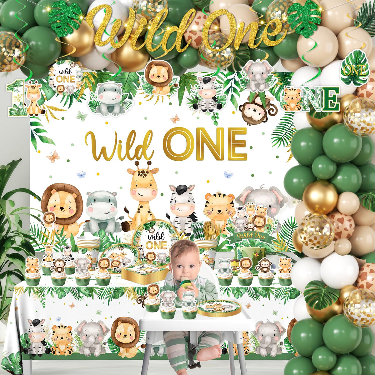 YGCTBVY wild backdrop safari design for standout first birthday