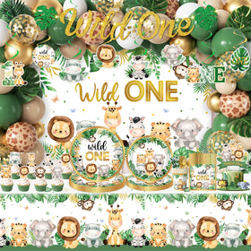 YGCTBVY wild banner adds jungle flair to indoor safari party