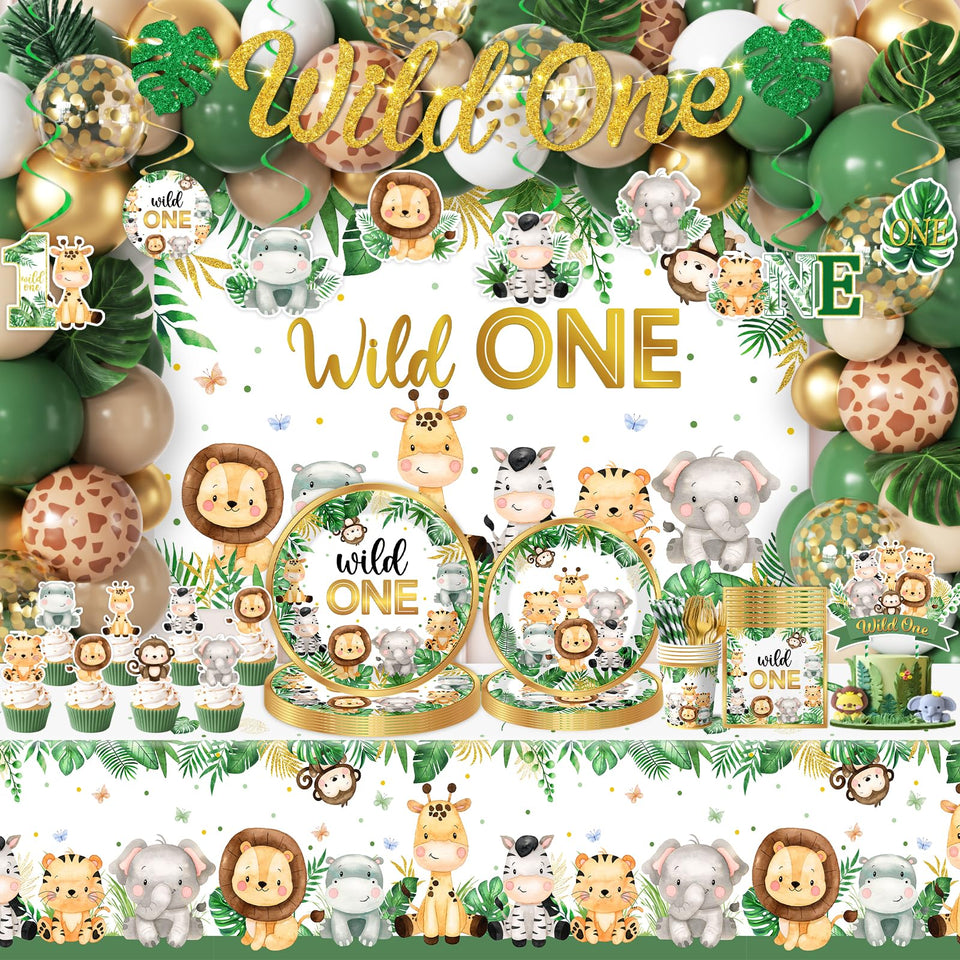 YGCTBVY wild banner adds jungle flair to indoor safari party