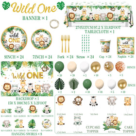 YGCTBVY wild plates napkins set coordinates partyware