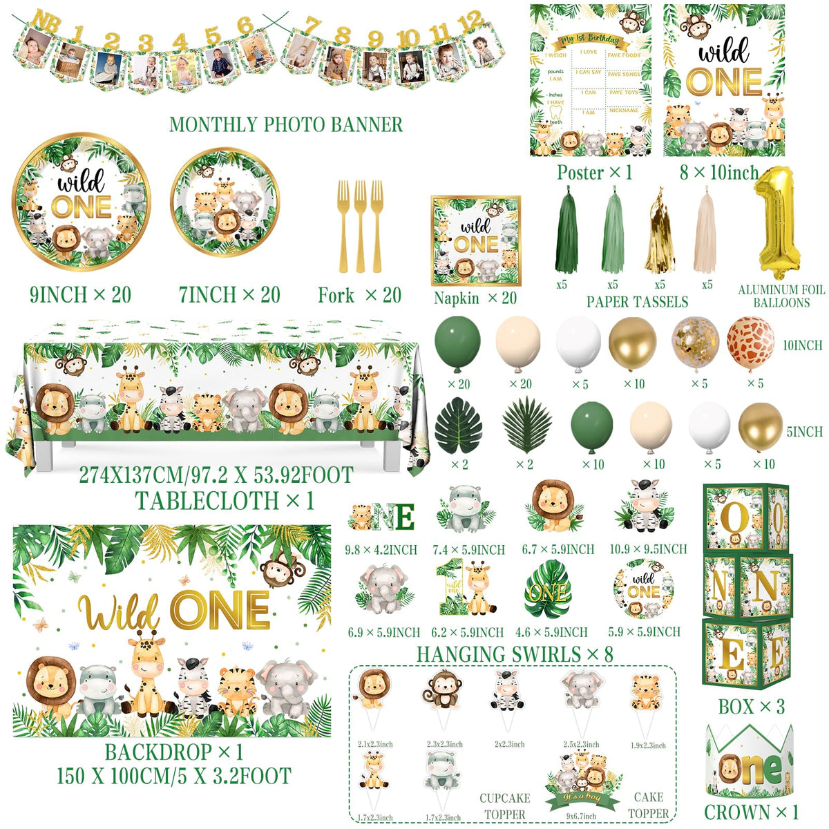 YGCTBVY foil balloon kit provides shimmer for safari celebration