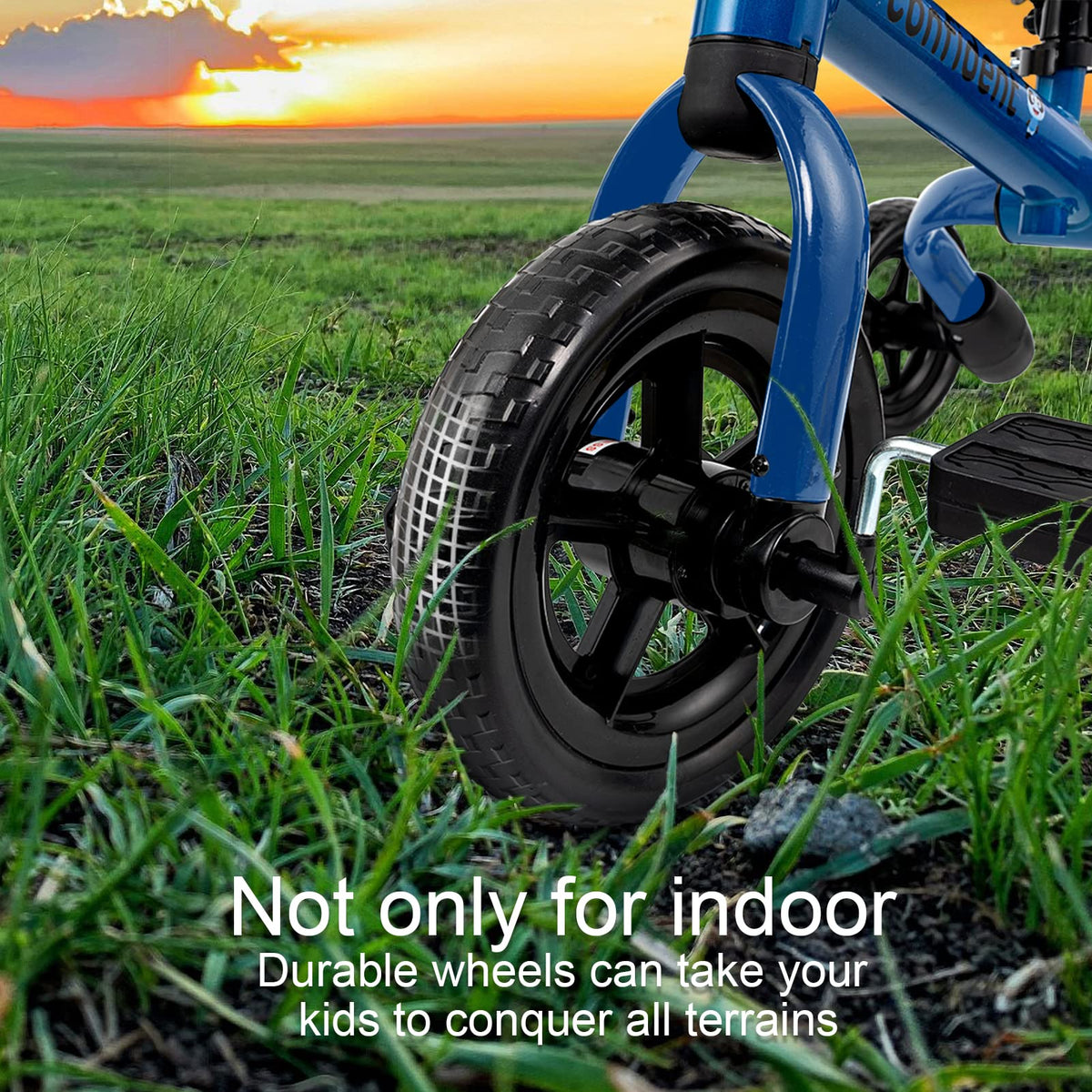 YGJT 3-in-1 tricycle EVA wheels offer smooth rides on varied outdoor surfaces.