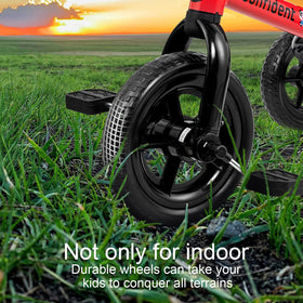 YGJT 3 in 1 Tricycle red EVA wheels on paved paths