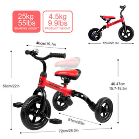 YGJT 3 in 1 Tricycle red gift-ready packaging ideal for birthdays