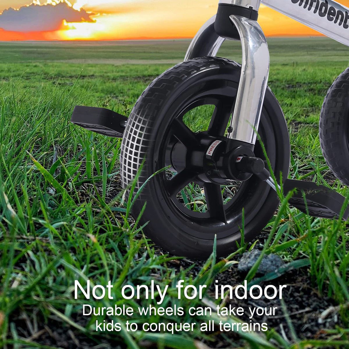 YGJT 3-in-1 Tricycle carbon steel frame offers sturdy support for kids.