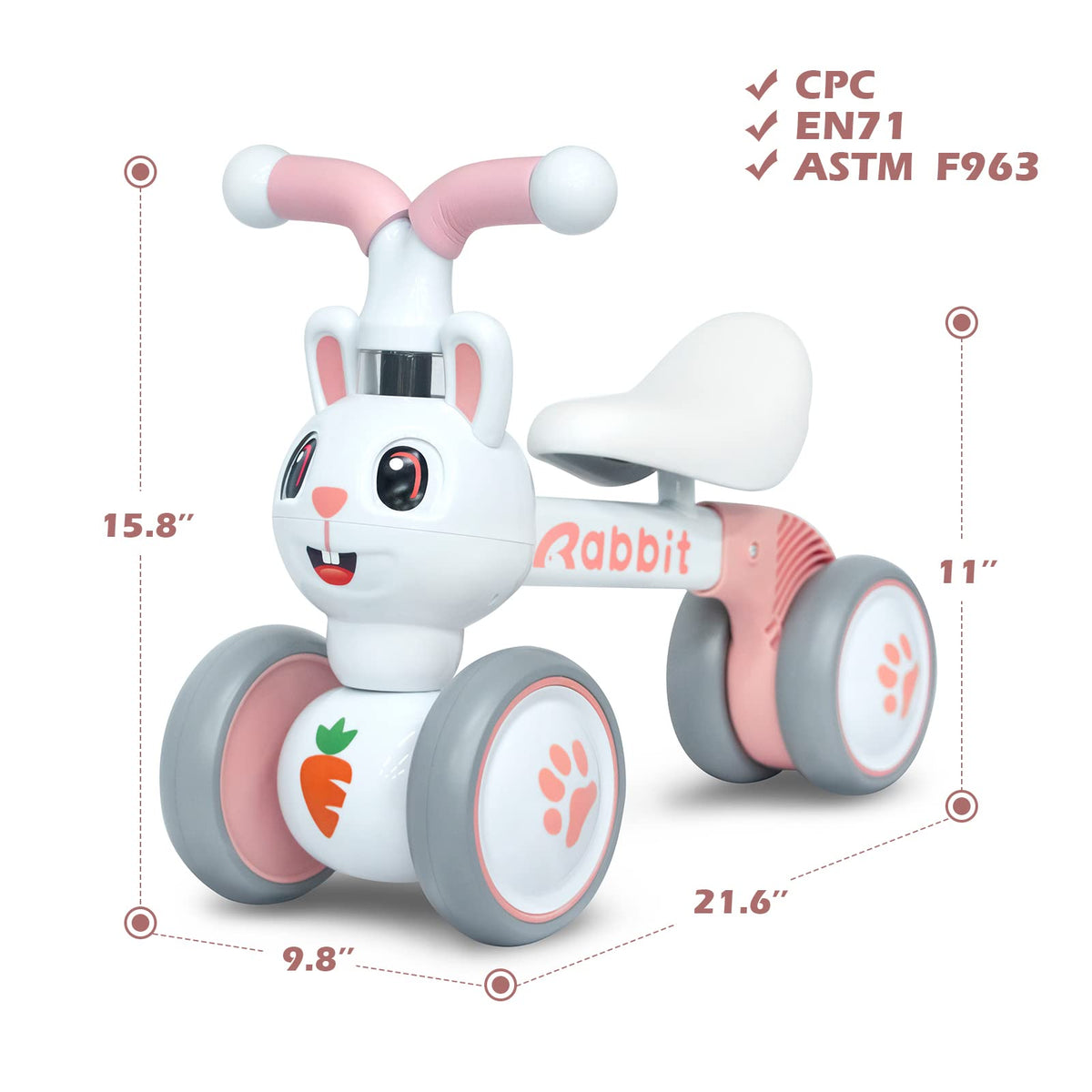 YGJT balance bike silent wheels provide smooth indoor rides