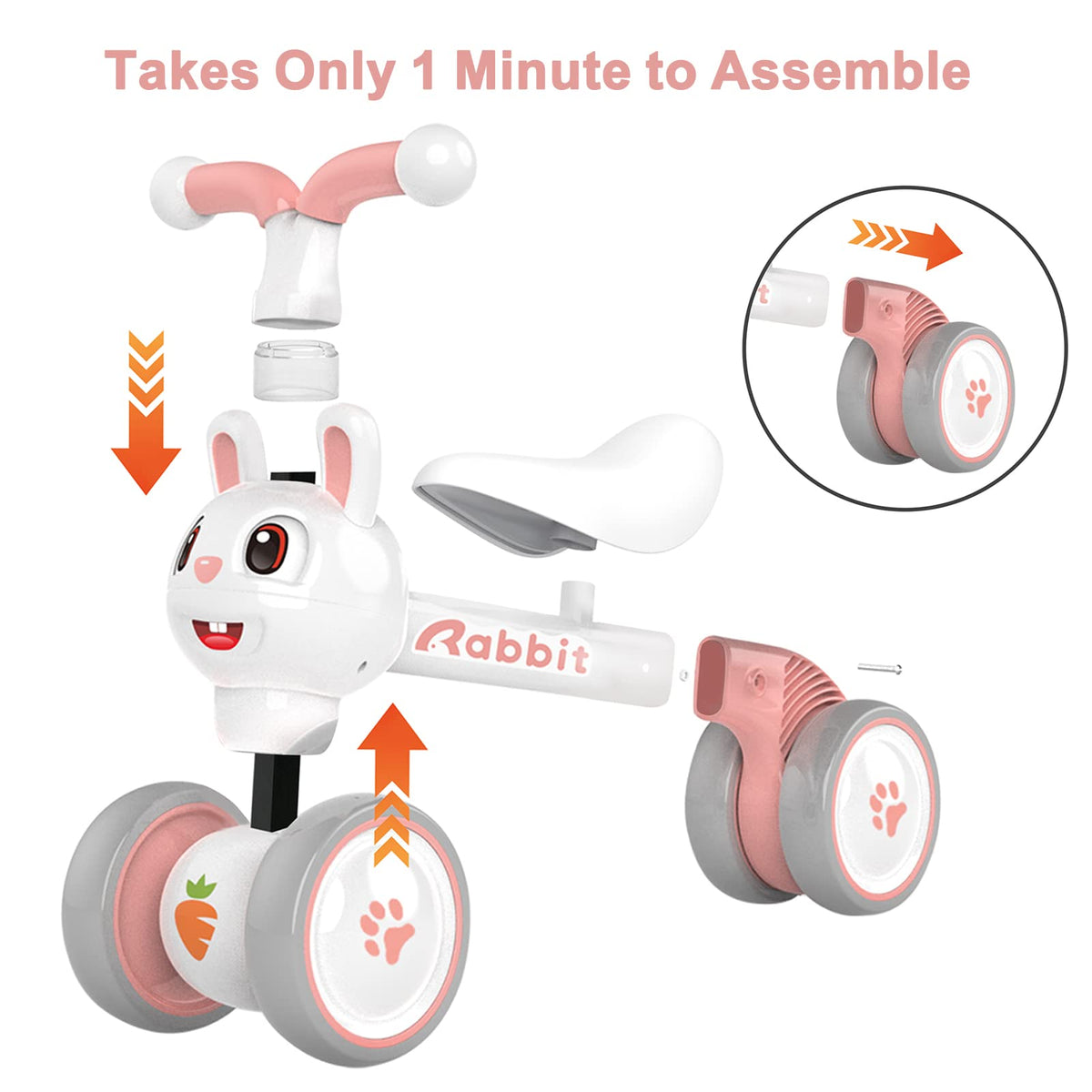 YGJT balance bike 135-degree turning limit reduces falls