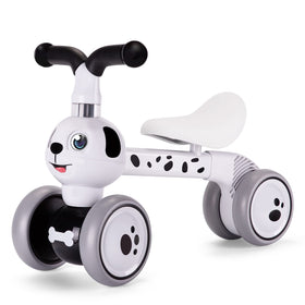 YGJT Spotty Dog balance bike with blinking eyes engages toddlers during play