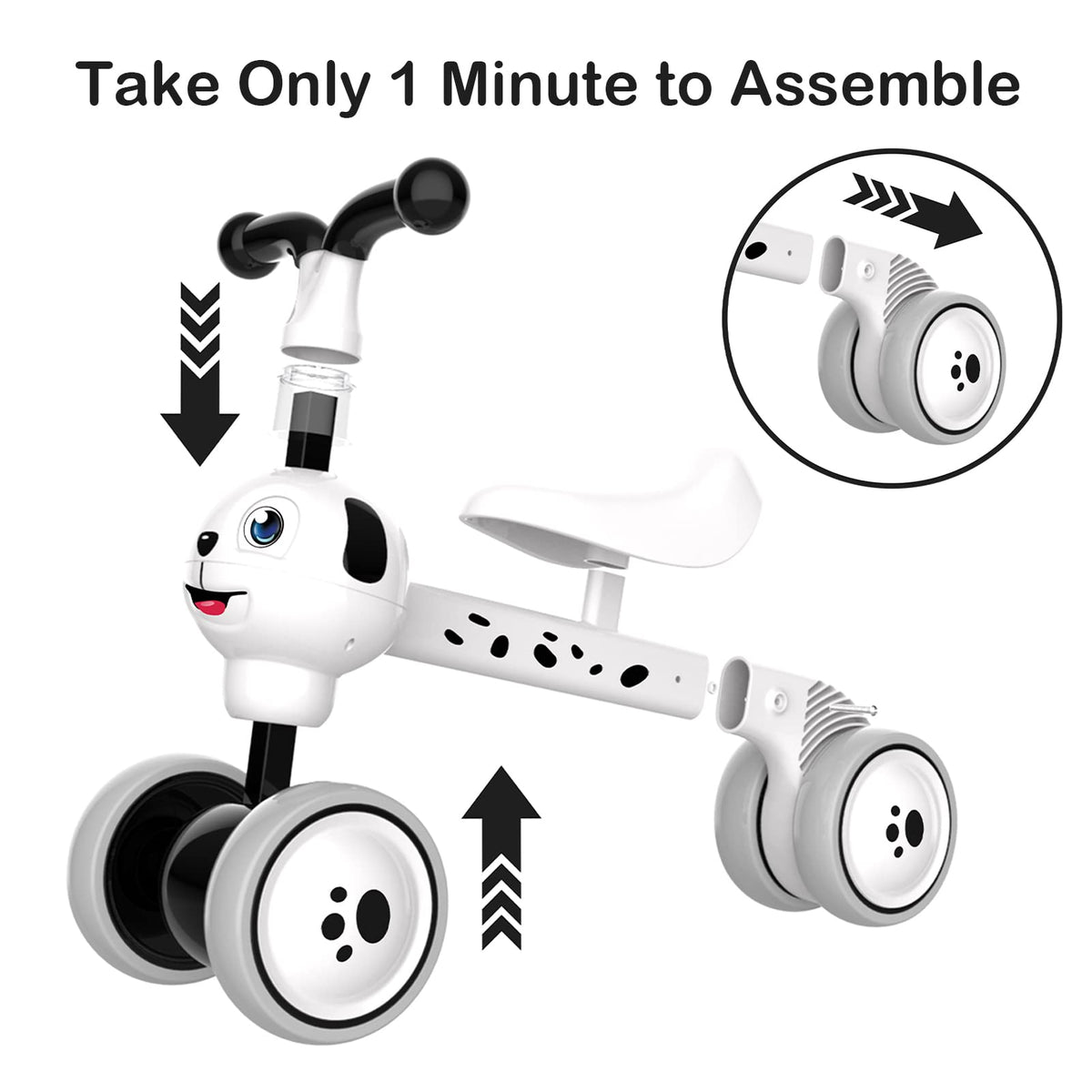 YGJT Spotty Dog balance bike non-pedal design facilitates easy movement