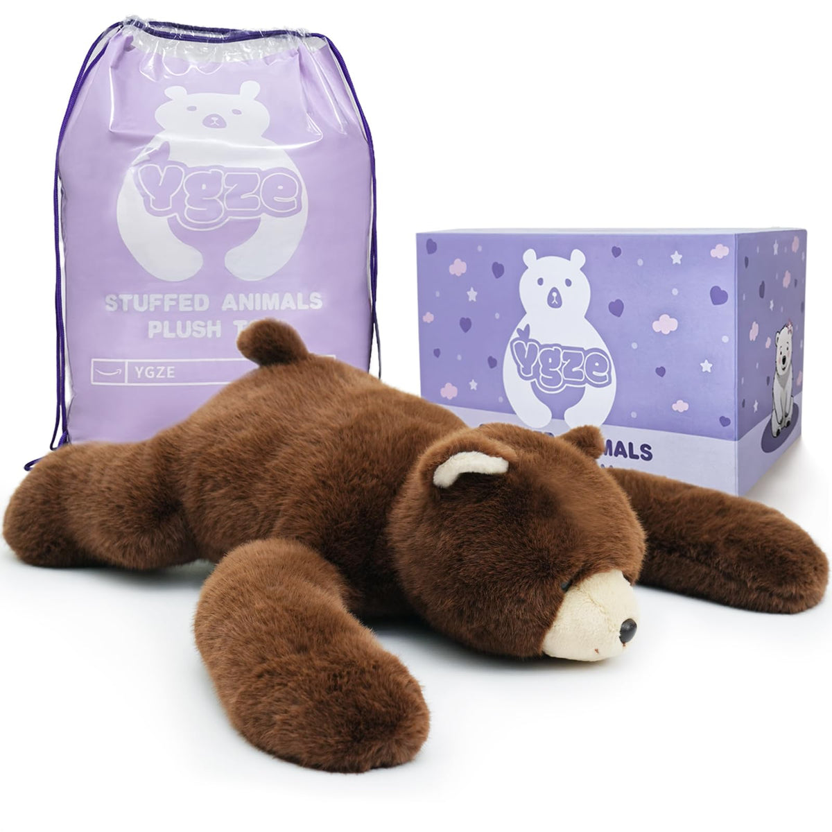 YGZE weighted bear 24-inch plush ready for comforting hugs and display.