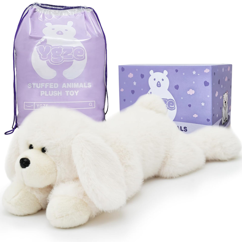YGZE weighted dog plush front view, relaxing cuddle partner.