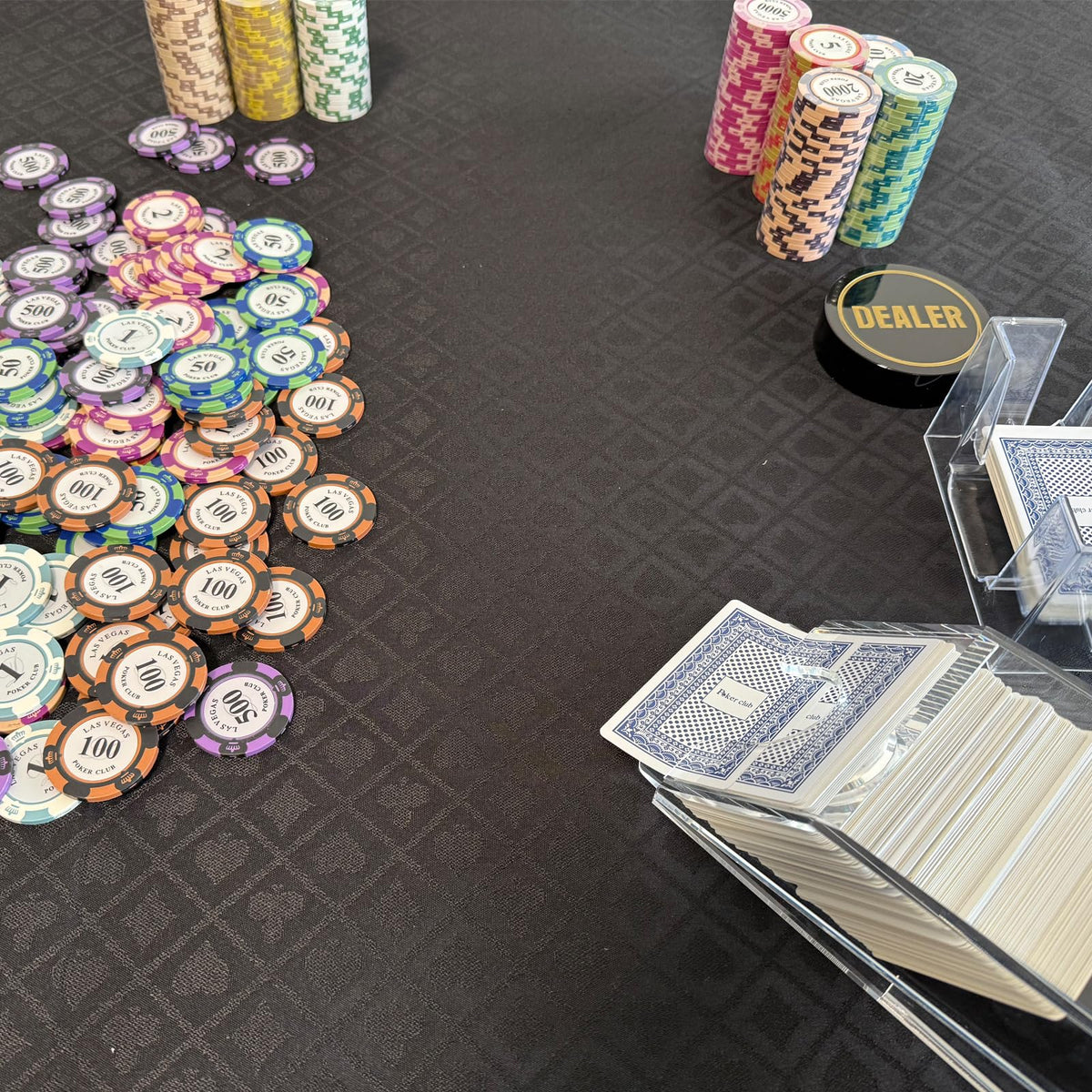 YH Poker 108x60 black table cover suitable for oval, round, or square tables.