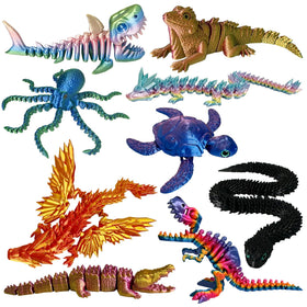 YHBWSM 9-piece 3D printed octopus with movable joints for tactile play.