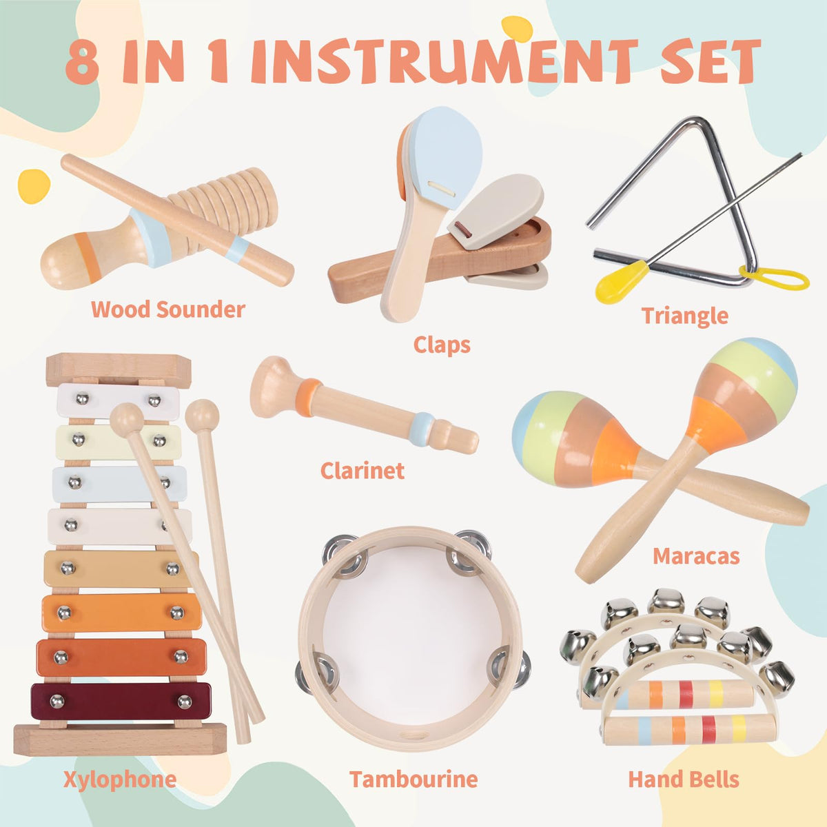 YHHYTOY wooden hand bells for bright tones and focus development
