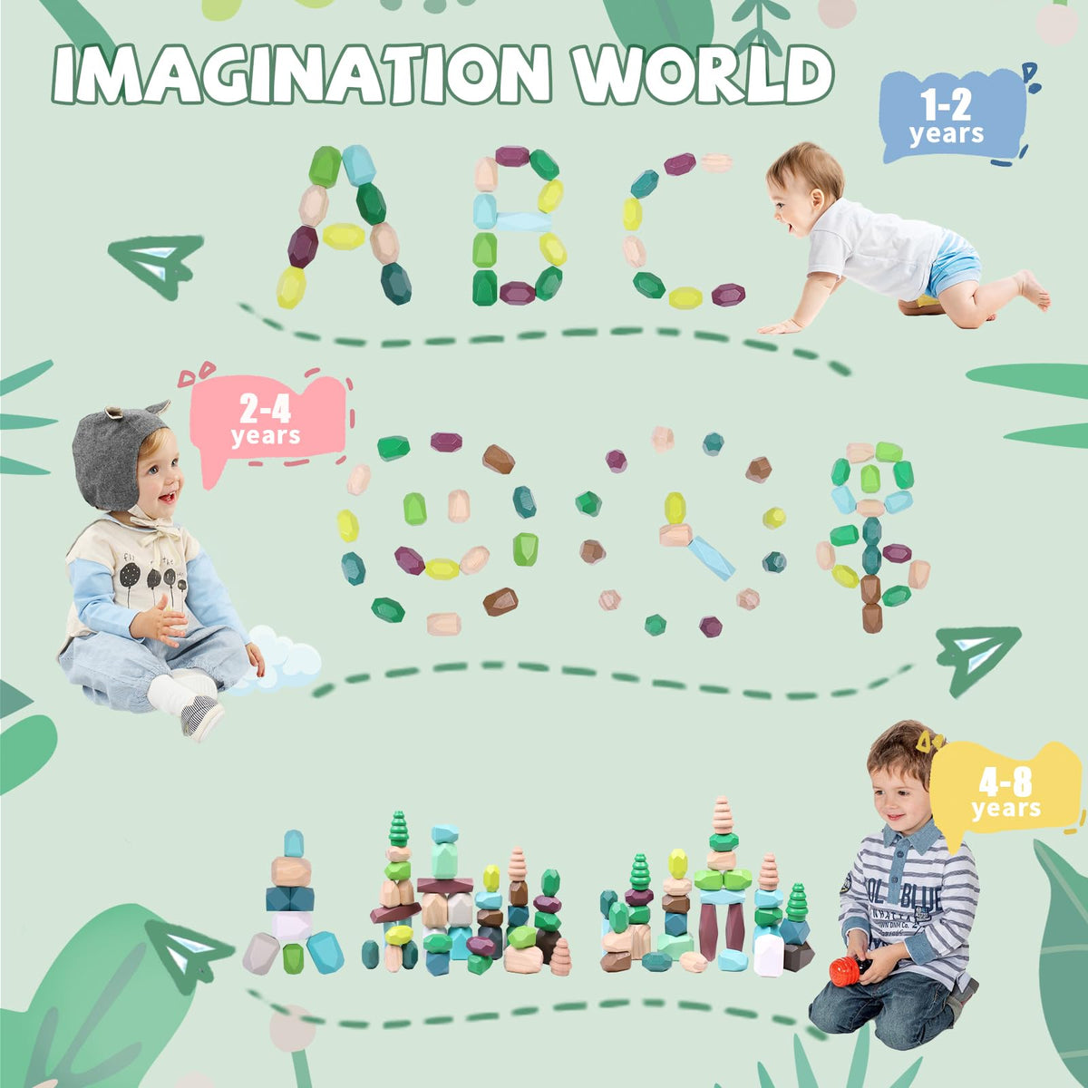 YHHYTOY Montessori learning toy promotes counting and fine motor skills.