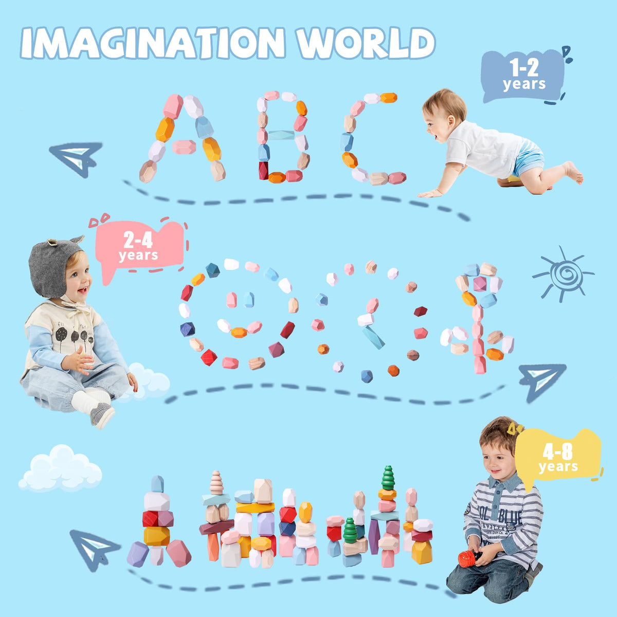 YHHYTOY toddler stacking game fosters cooperation and patience