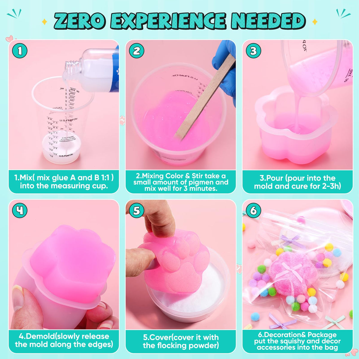 YHMQDU Taba Squishy Kit silicone blend ensures bubble free pours