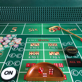 YH Poker backboard supports craps and dice games on pool tables.