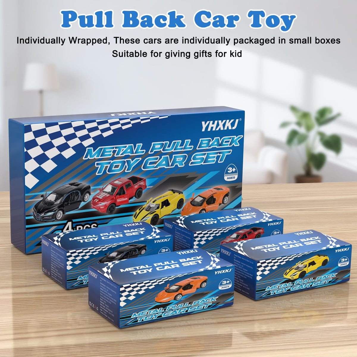 YHXKJ 1:36 diecast sedan with elastic tires delivers smooth traction across surfaces.