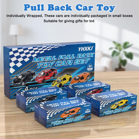 YHXKJ 1:36 diecast sedan with elastic tires delivers smooth traction across surfaces.