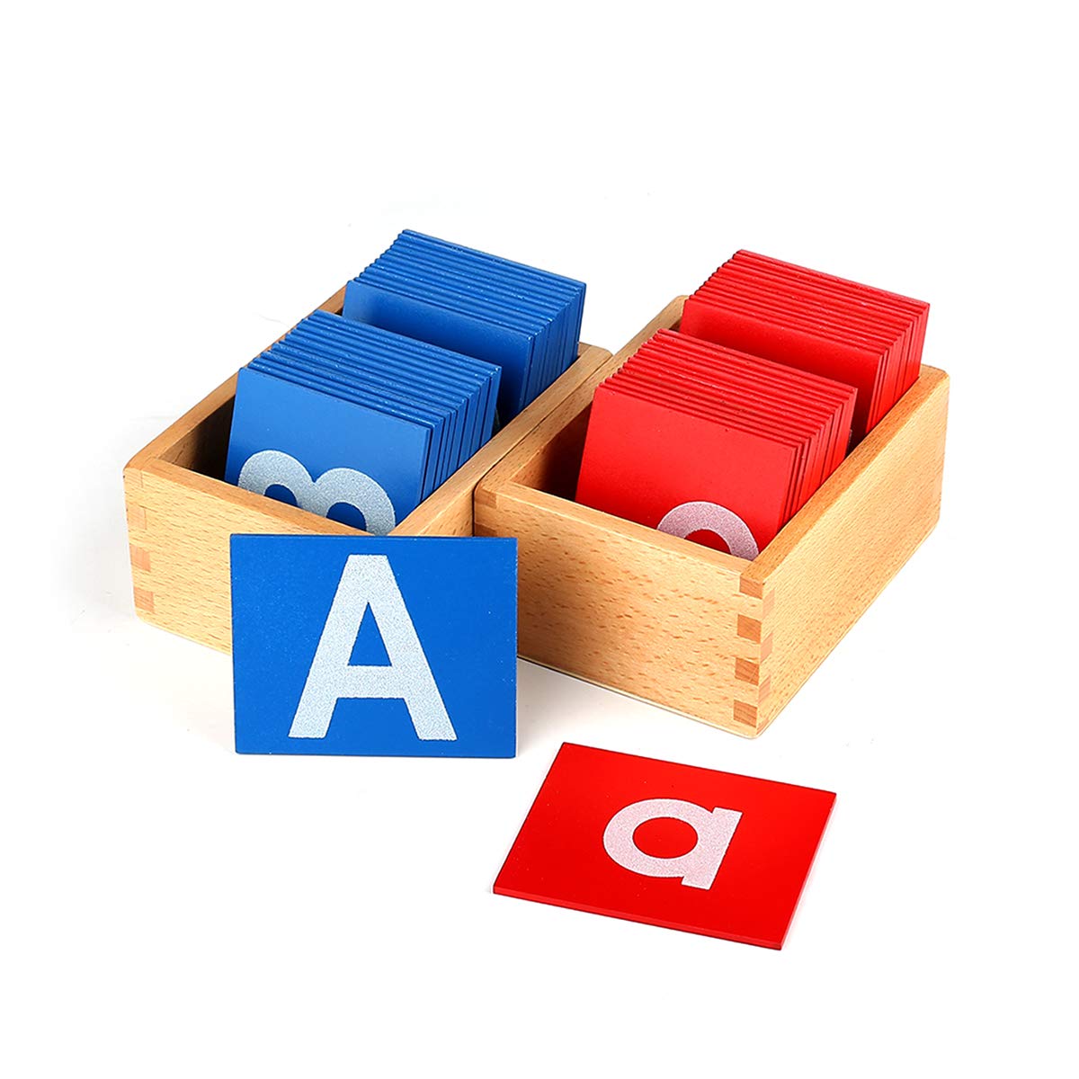 YHZAN Montessori sandpaper letters on redwood boards for tactile alphabet practice
