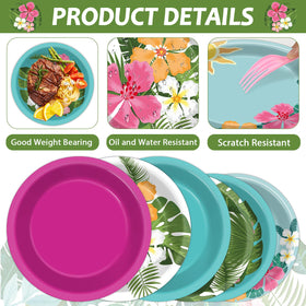 Yiaoyinnz Hawaiian dessert plates showcase vibrant Luau theme